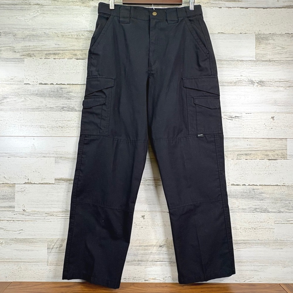 TRU-SPEC Tactical Ripstop Cargo Pants Mens 32x30 Black Military Workwear Utility